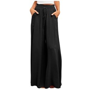 Women's Black Wide-Leg Palazzo Pants